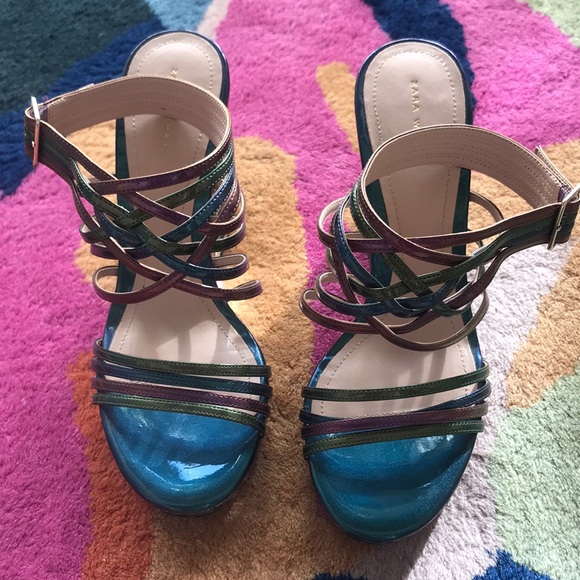 Zara Metallic Platform Heels